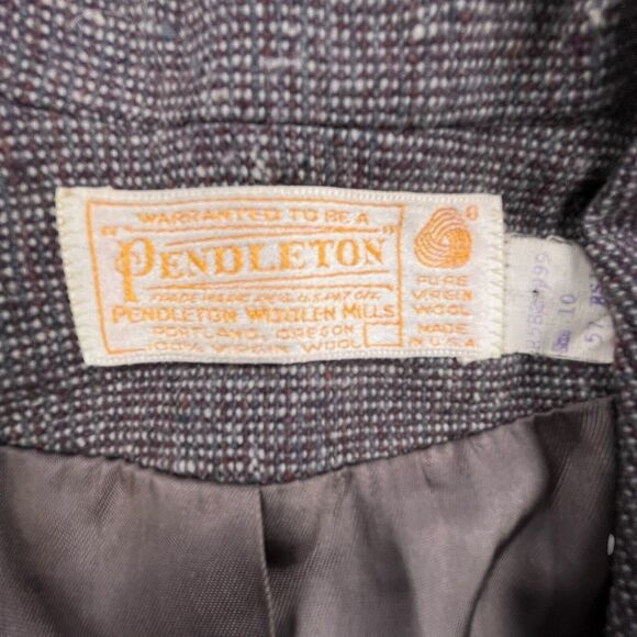 Pendleton Wool Blazer Jacket Plaid Tweed Womens Size 10 Vintage Made In USA - Picture 5 of 12